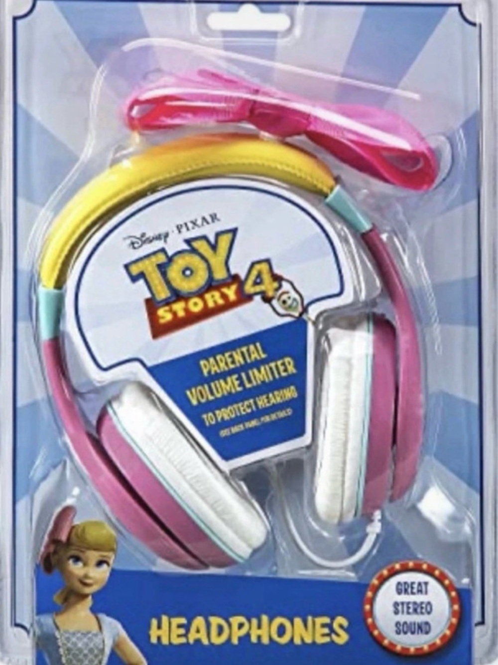 Disney Toy Story 4 Kids Headphones in Pink and Yellow